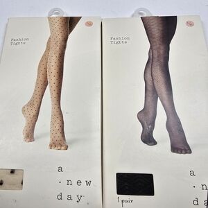 A New Day Fashion Tights - Black and Tan Patterns